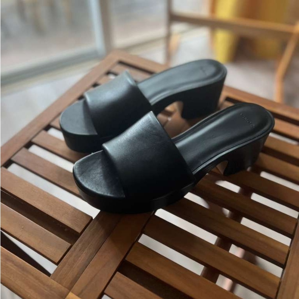 Vince Margo Platform sandals , Black leather , Size 9.5, NIB - Picture 3 of 9